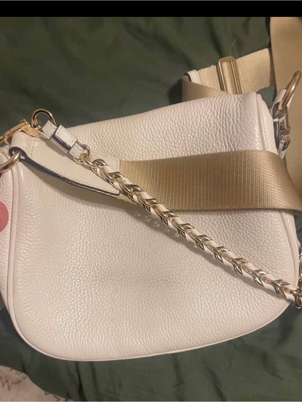 Michael Kors Cream Pebbled Leather Crossbody Belt Bag with Gold Hardware - Picture 4 of 4